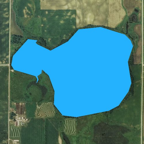 Fly fishing map for Elk Lake, Iowa
