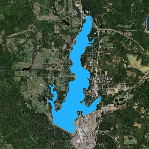 Fly fishing map for Ellison Creek Reservoir, Texas
