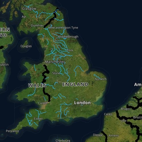 Fly fishing report and map for England.