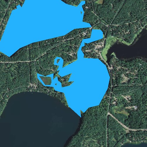 Fly fishing map for Falk Lake, Wisconsin