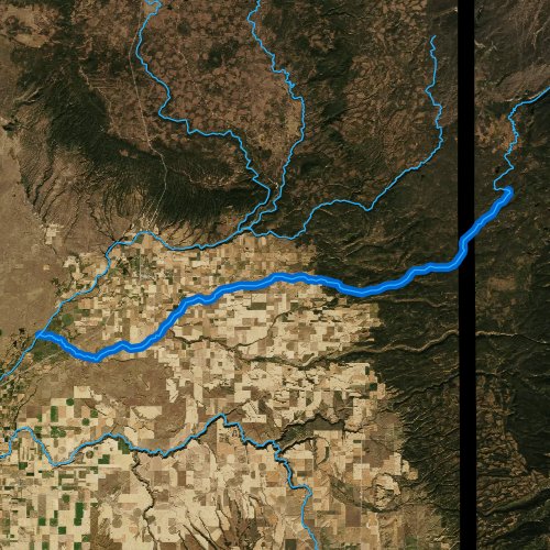 Fly fishing map for Fall River, Wyoming