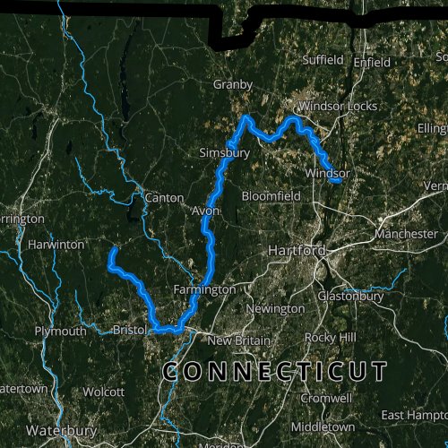 Fly fishing map for Farmington River, Connecticut