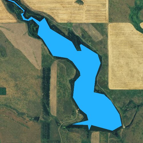 Fly fishing map for Fate Dam, South Dakota