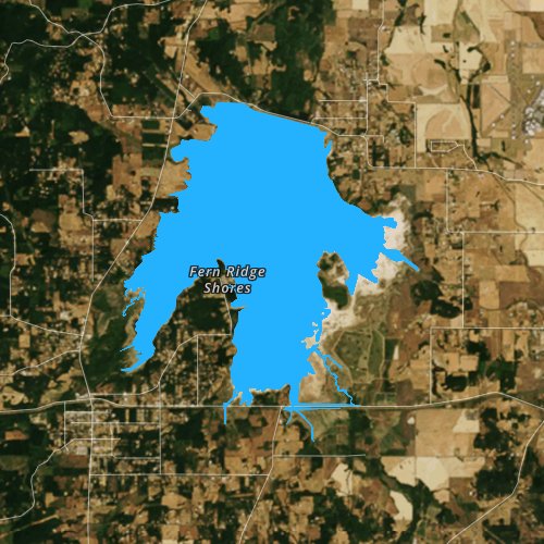 Fly fishing map for Fern Ridge Lake, Oregon