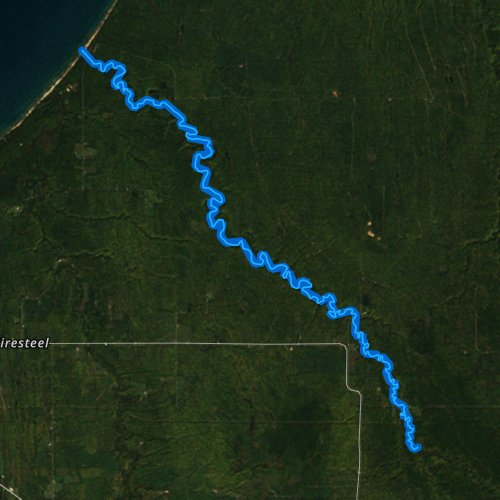 Fly fishing map for Firesteel River, Michigan