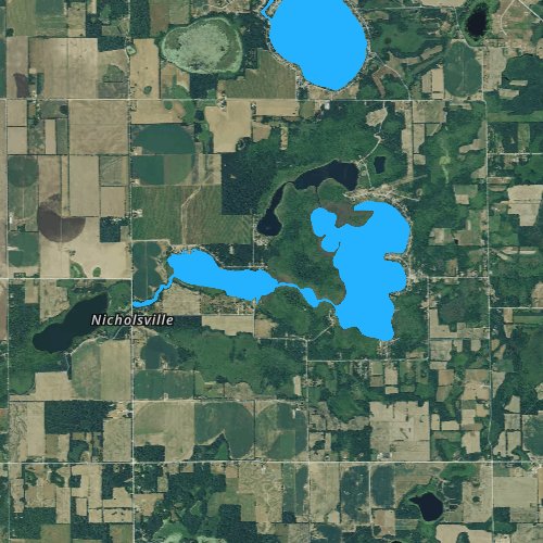 Fly fishing map for Fish Lake: Cass, Michigan