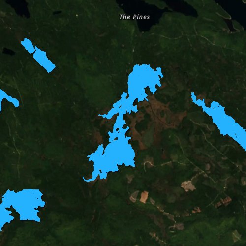 Fly fishing map for Fourth Machias Lake, Maine