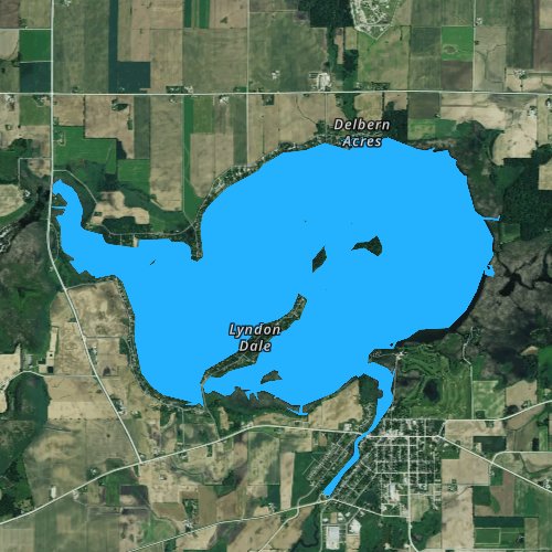 Fly fishing map for Fox Lake, Wisconsin
