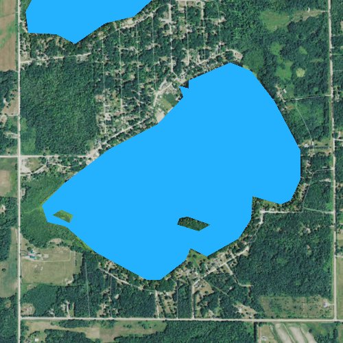 Fly fishing map for George Lake, Michigan