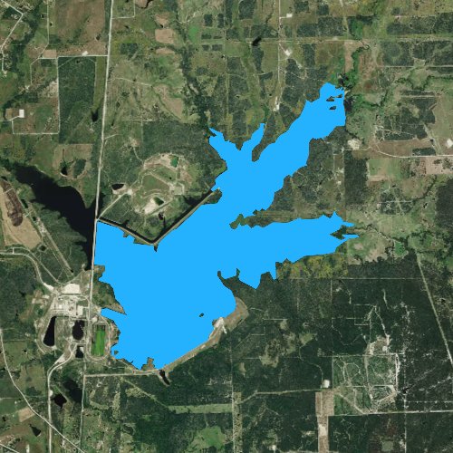 Fly fishing map for Gibbons Creek Reservoir, Texas