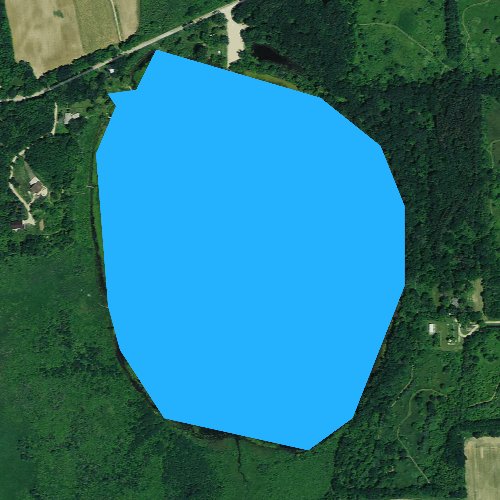 Fly fishing map for Gibbs Lake, Wisconsin
