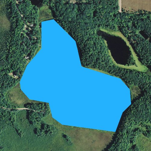 Fly fishing map for Godfrey Lake, Wisconsin