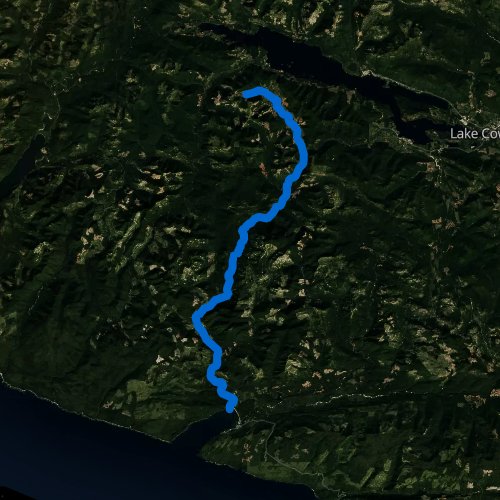 Fly fishing map for Gordon River, British Columbia