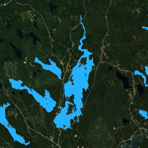Fly fishing map for Graham Lake, Maine