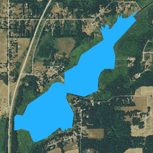 Fly fishing map for Graham Lake, Michigan