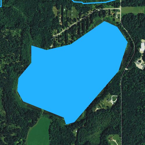 Fly fishing map for Graham Lake, Wisconsin