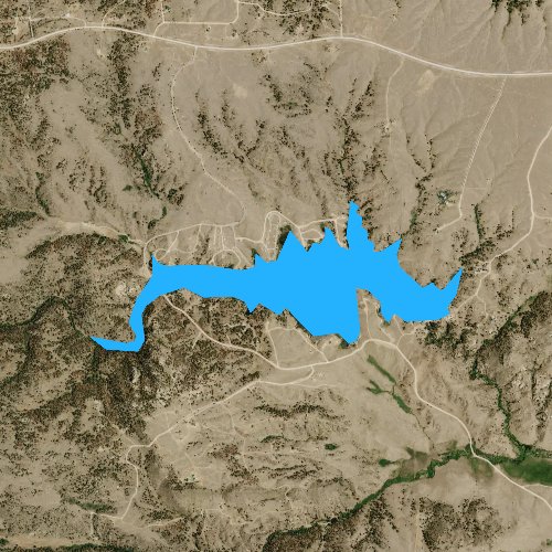 Fly fishing map for Granite Springs Reservoir, Wyoming