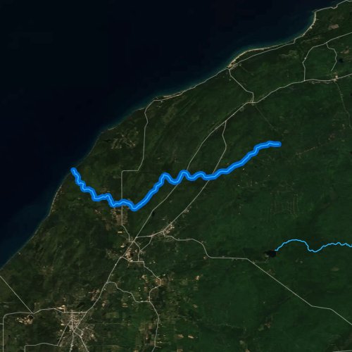 Fly fishing map for Gratiot River, Michigan