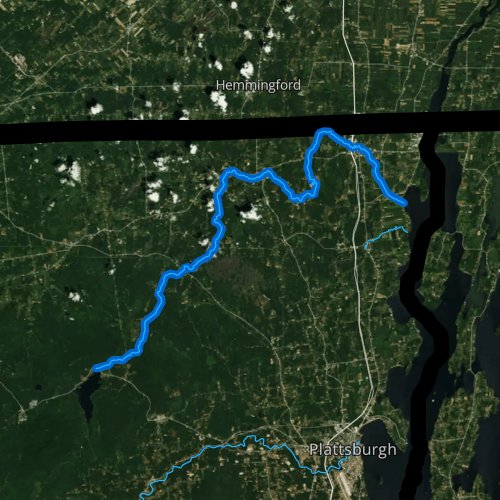 Fly fishing map for Great Chazy River, New York
