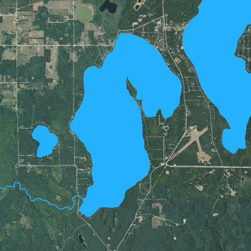 Fly fishing map for Green Lake, Michigan