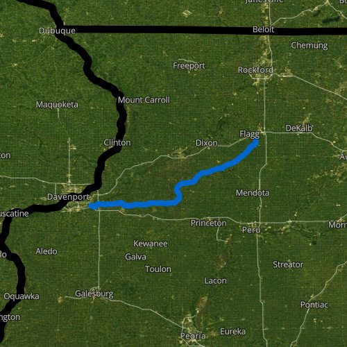 Fly fishing map for Green River, Illinois