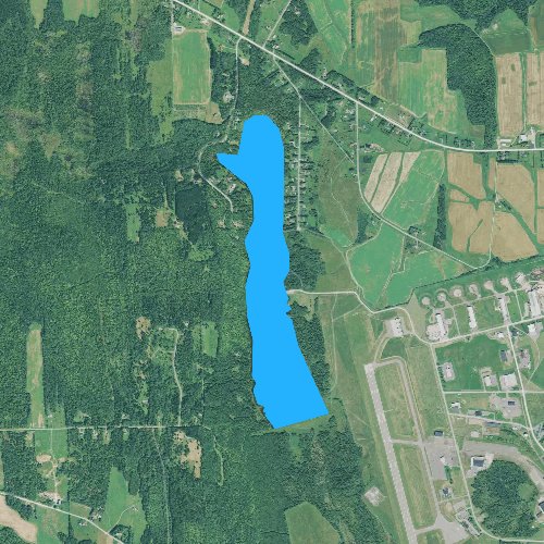 Fly fishing map for Hanson Lake, Maine