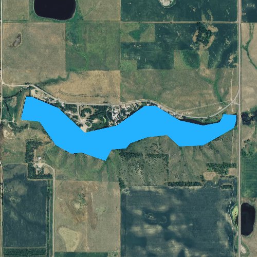 Fly fishing map for Hanson Lake, South Dakota