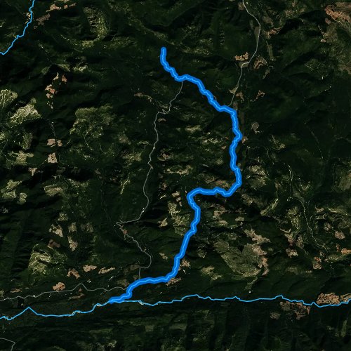 Fly fishing map for Harris Creek, British Columbia