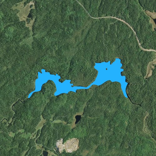 Fly fishing map for Harris Lake: Lake, Minnesota