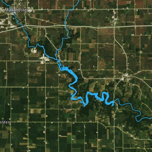Fly fishing map for Hartwick Lake, Iowa