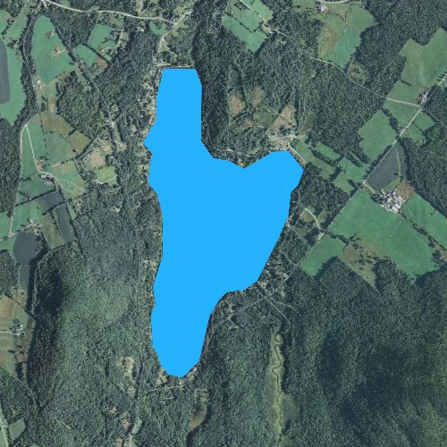 Fly fishing map for Harvey Lake, Vermont