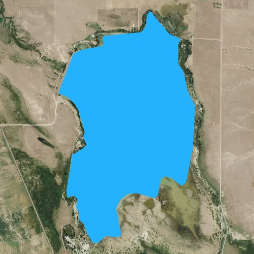 Fly fishing map for Hawk Springs Reservoir, Wyoming