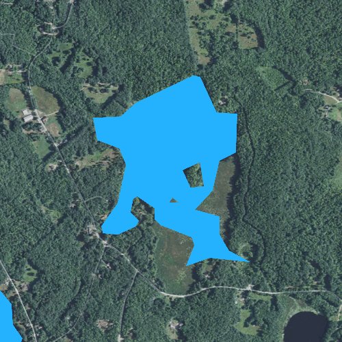 Fly fishing map for Hawkins Pond, New Hampshire