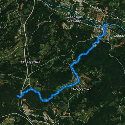 Fly fishing map for Hay Creek, Pennsylvania