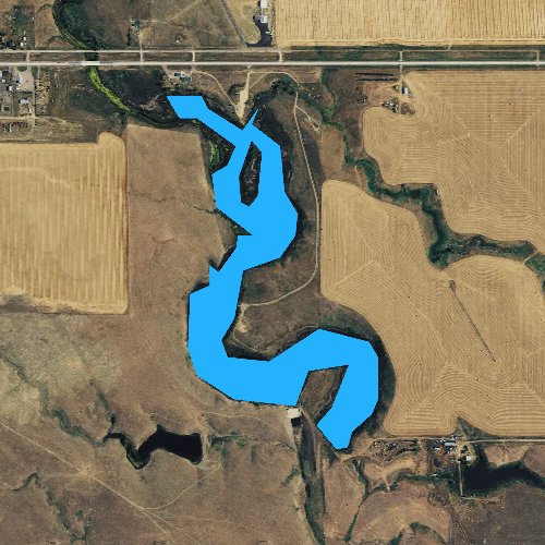 Fly fishing map for Hayes Lake, South Dakota