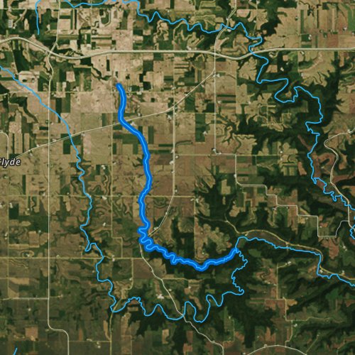 Fly fishing map for Hemingway Creek, Minnesota