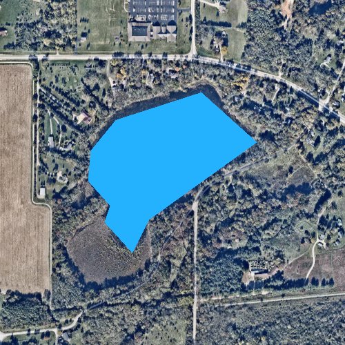 Fly fishing map for Henrietta Lake, Wisconsin