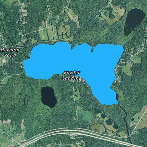 Fly fishing map for Hermon Pond, Maine