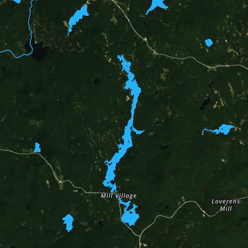 Fly fishing map for Highland Lake: Cheshire, New Hampshire