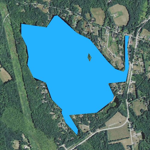 Fly fishing map for Highland Lake, New Hampshire
