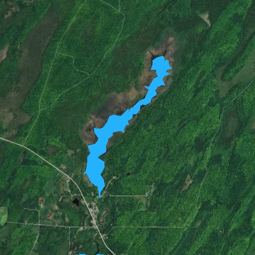 Fly fishing map for Hiles Millpond, Wisconsin
