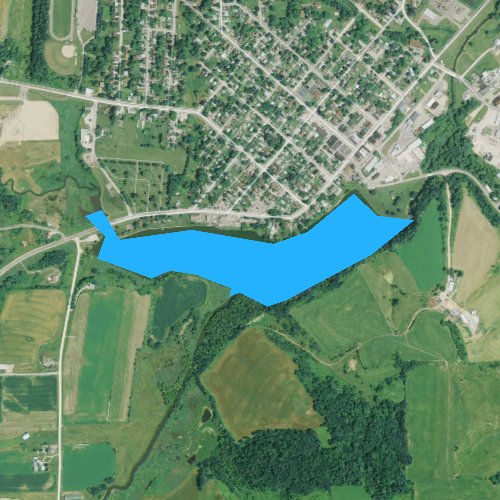 Fly fishing map for Hillsboro Pond 76, Wisconsin