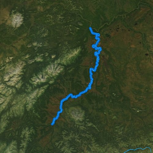 Fly fishing map for Holitna River, Alaska