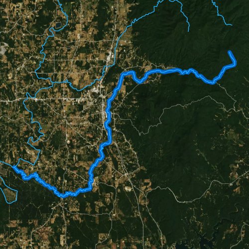 Fly fishing map for Holly Creek, Georgia
