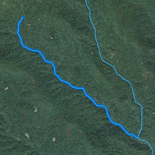 Fly fishing map for Hoods Creek, Georgia