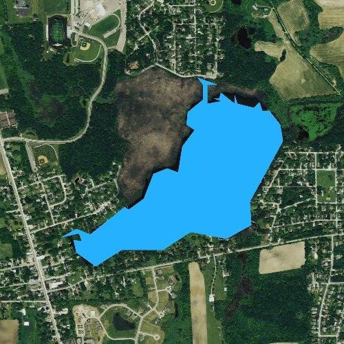 Fly fishing map for Hooker Lake, Wisconsin