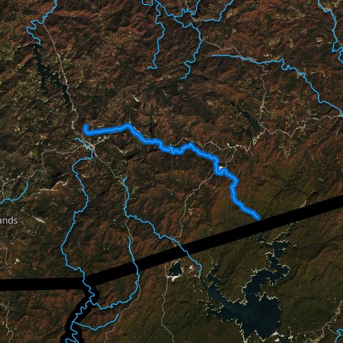 Fly fishing map for Horsepasture River, North Carolina