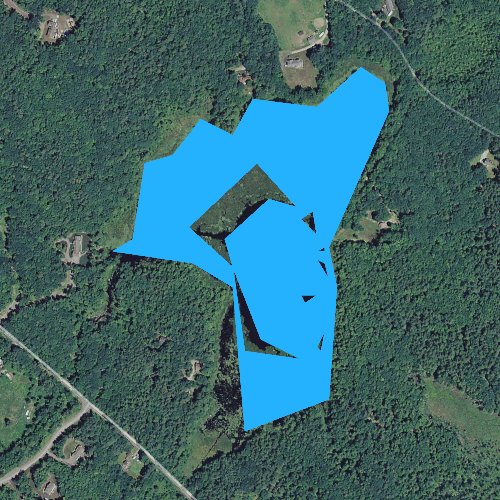 Fly fishing map for Hortons Pond, New Hampshire