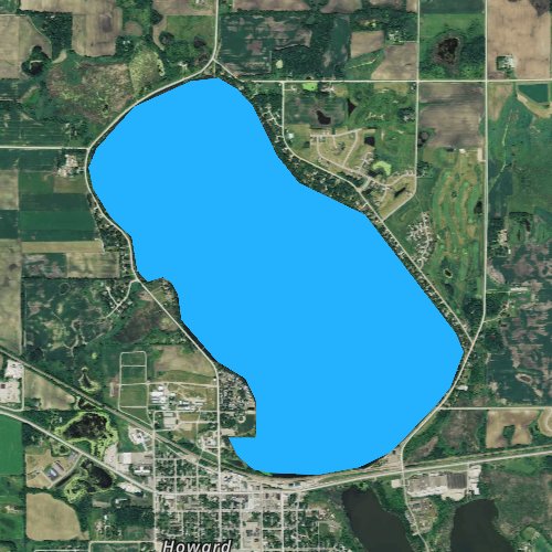 Fly fishing map for Howard Lake, Minnesota