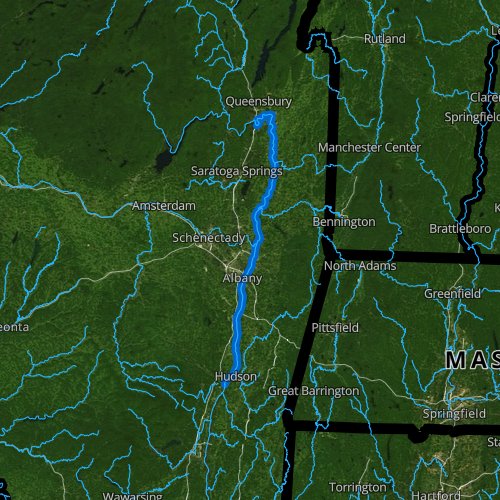 Fly fishing map for Hudson River: Middle, New York